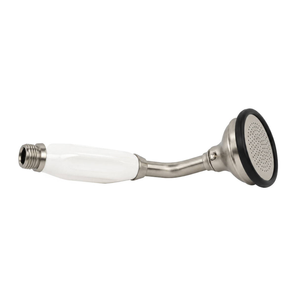 Strom Living Porcelain Handheld Shower with Handheld Shower Hose and Vacuum Breaker in Matte Nickel