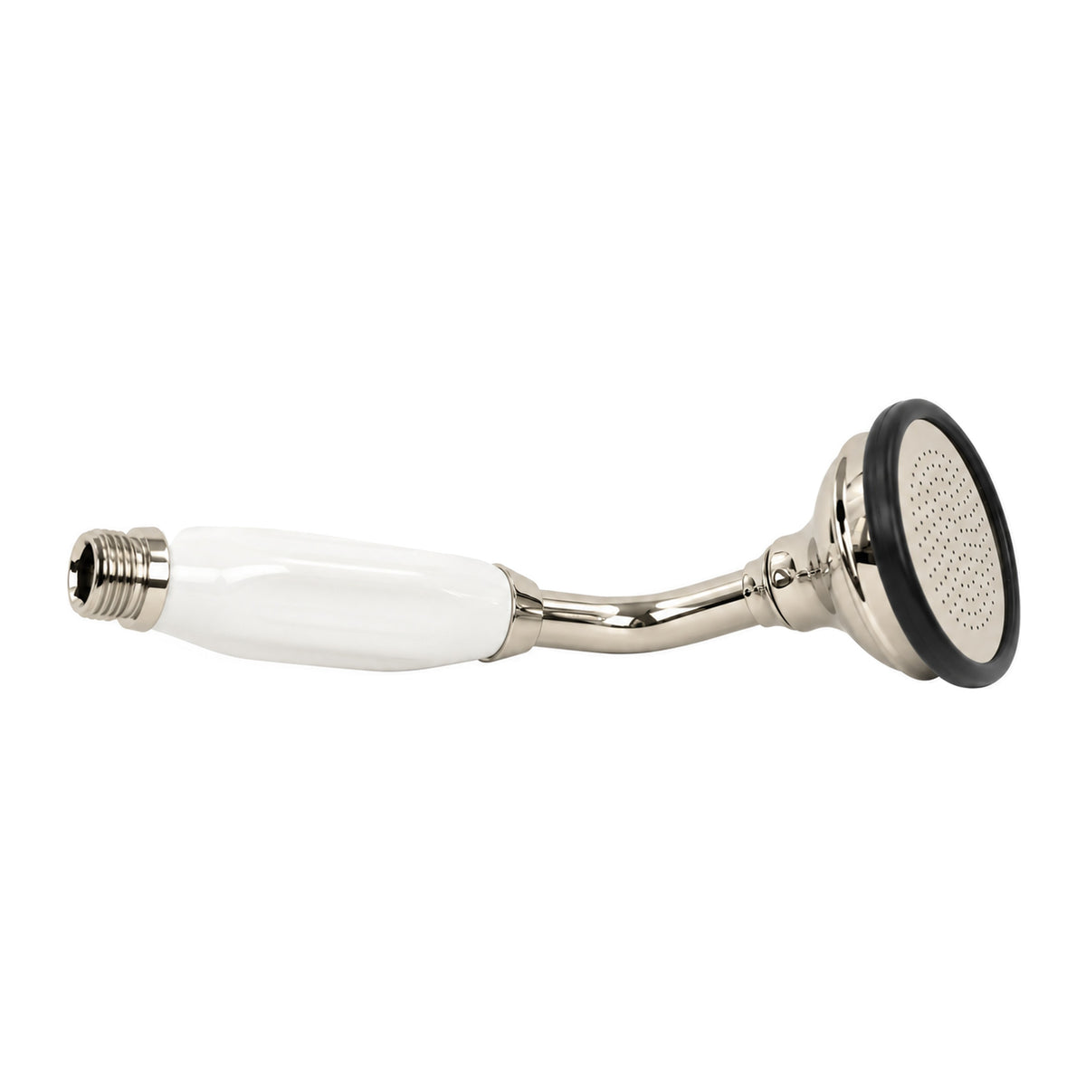 Strom Living Porcelain Handheld Shower with Handheld Shower Hose and Vacuum Breaker in Polished Nickel