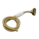 Strom Living Porcelain Handheld Shower with Handheld Shower Hose and Vacuum Breaker Supercoat Brass Complete Set - Shower Components