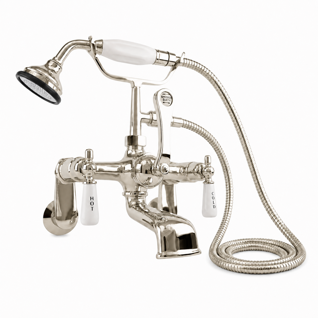 Tub Mount Thames Telephone Faucet Set P0146 | Strom Living Polished Nickel Lever Handles - Tub Fillers