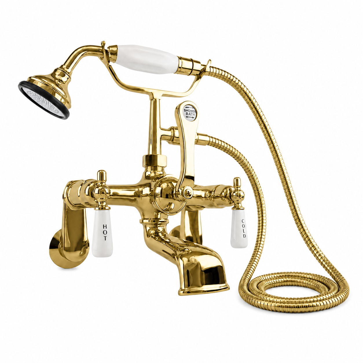 Tub Mount Thames Telephone Faucet Set P0146 | Strom Living Polished Brass Lever Handles - Tub Fillers