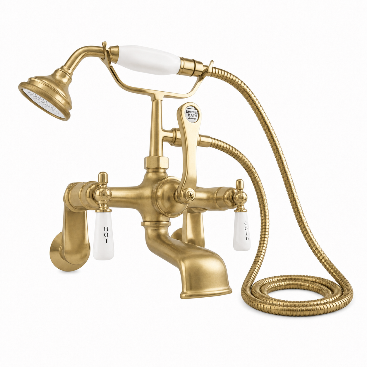 Tub Mount Thames Telephone Faucet Set P0146 | Strom Living Raw Brass Lever Handles - Tub Fillers