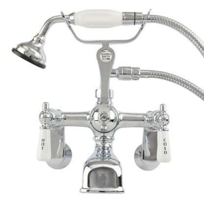 Strom Living British Telephone Faucet with Porcelain Handheld Shower and Tub Mounted