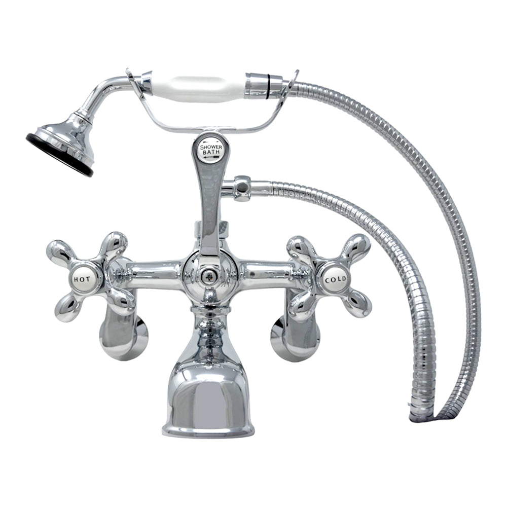 British Telephone Faucet with Porcelain Handheld Shower and Tub Mount P0146 | Strom Living