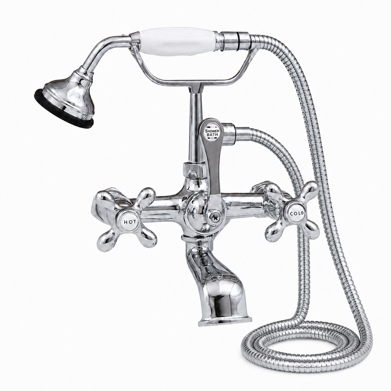 Tub Mount Thames Telephone Faucet Set P0146 | Strom Living Chrome Cross-Point Handles - Tub Fillers