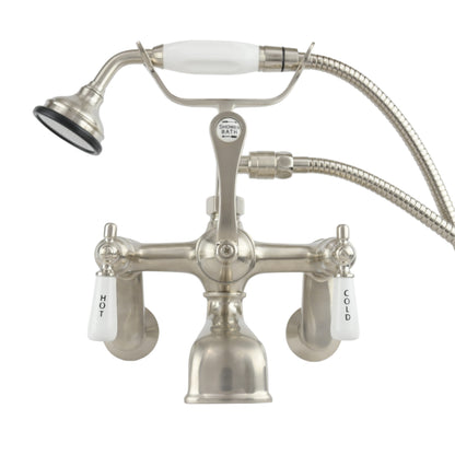 Strom Living British Telephone Faucet with Porcelain Handheld Shower and Tub Mounted