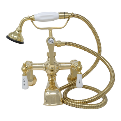 Strom Living British Telephone Faucet with Porcelain Handheld Shower and Tub Mounted