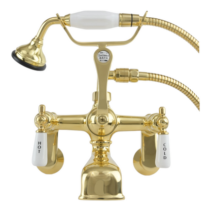 Strom Living British Telephone Faucet with Porcelain Handheld Shower and Tub Mounted