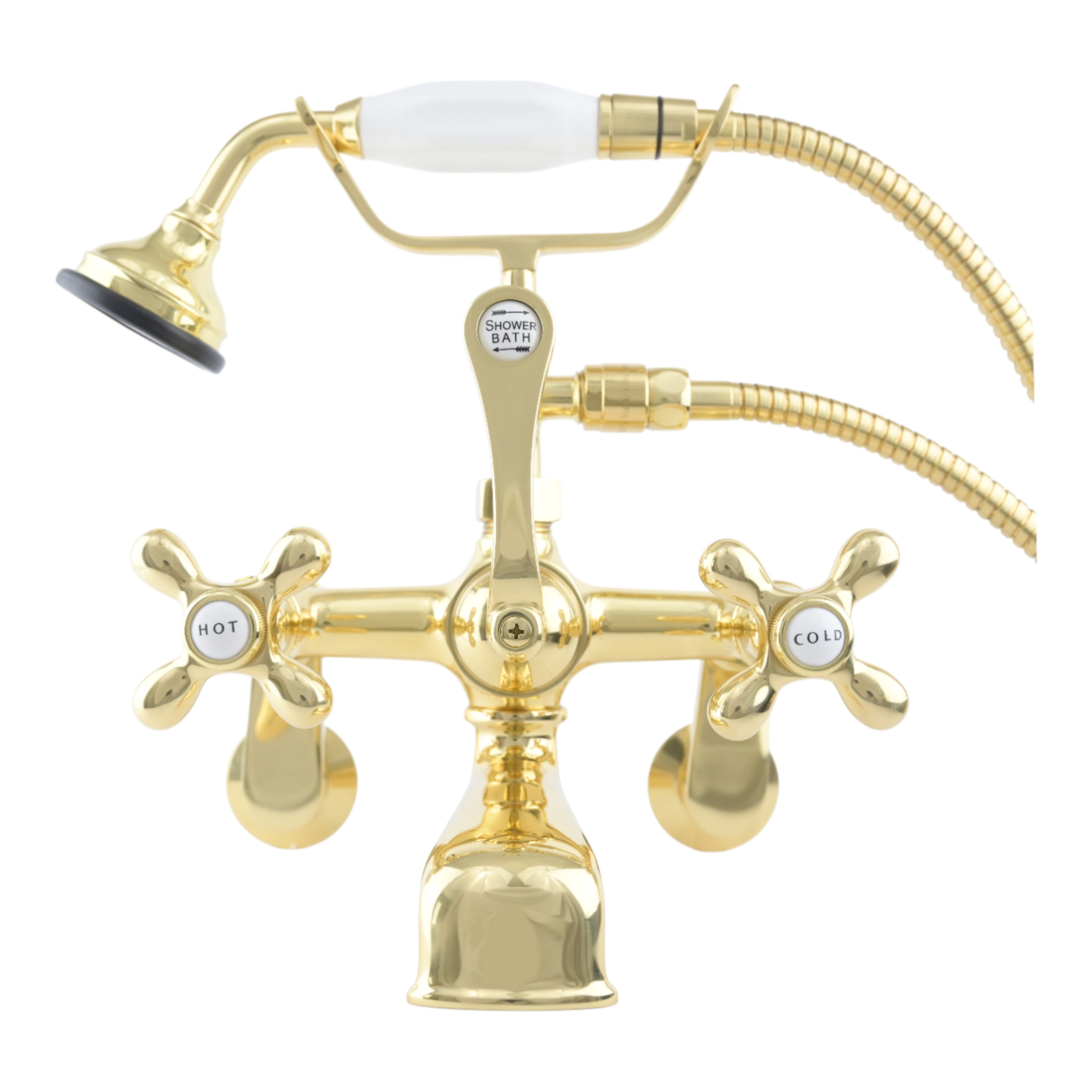 Tub Mount Thames Telephone Faucet Set P0146 | Strom Living Supercoat Bass Cross-Point Handles - Tub Fillers