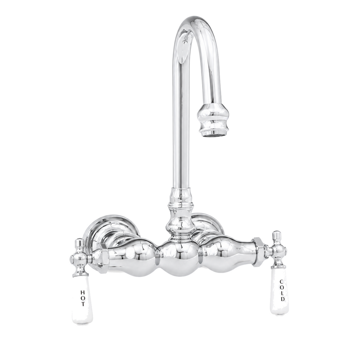 Tub Mount Gooseneck Faucet, 3 Ball P0149-1 | Strom Living Chrome - Tub Fillers