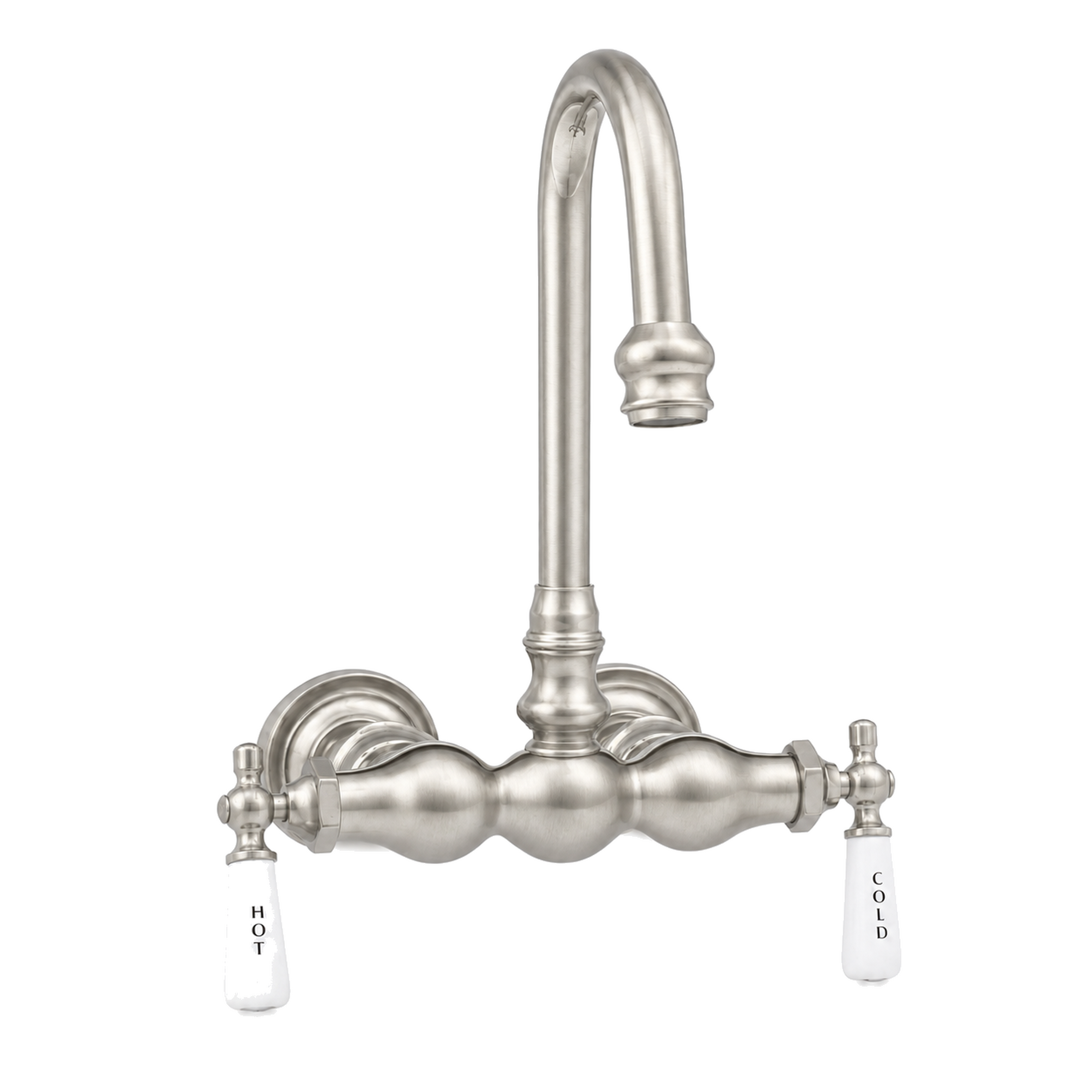 Tub Mount Gooseneck Faucet, 3 Ball P0149-1 | Strom Living Matte Nickel - Tub Fillers