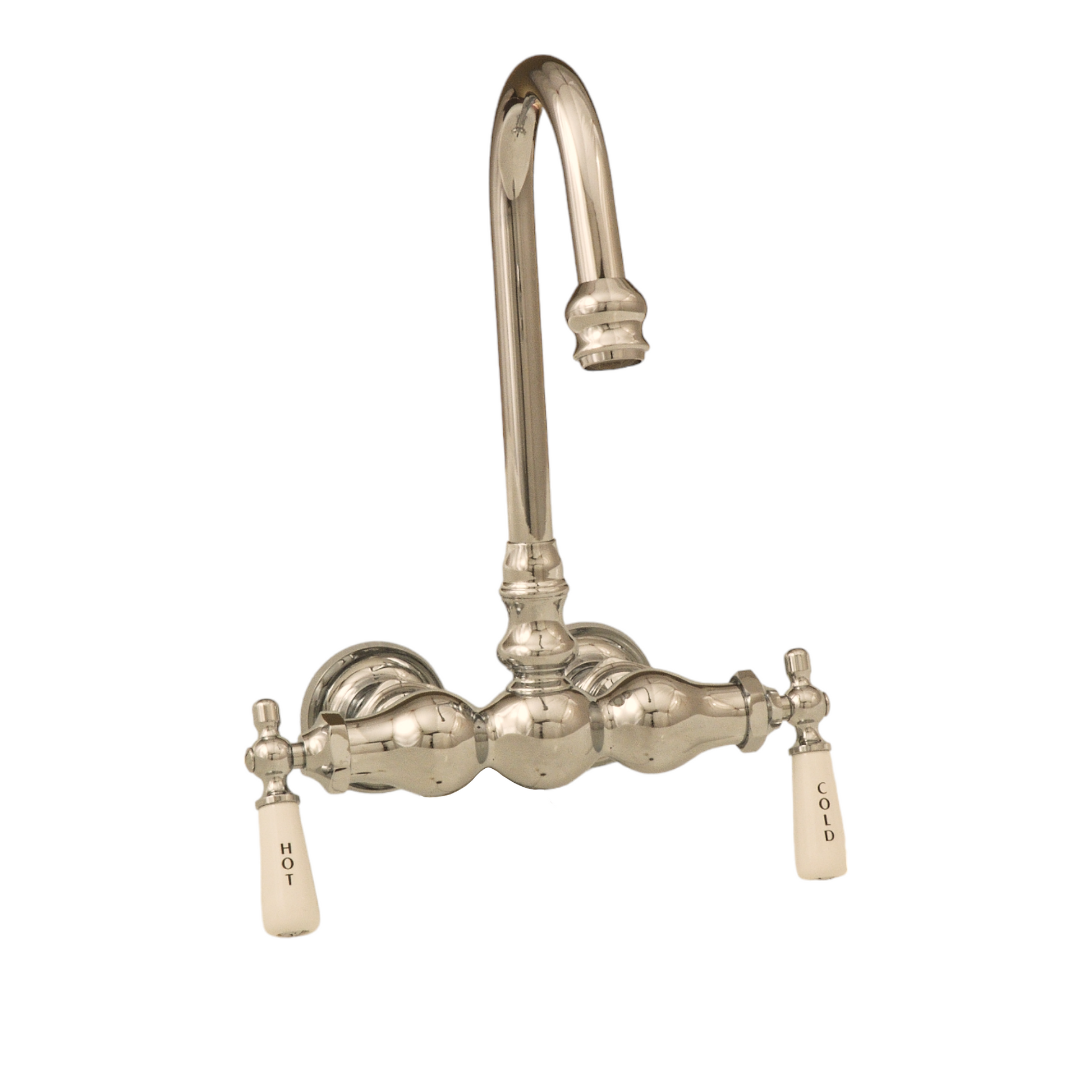 Tub Mount Gooseneck Faucet, 3 Ball P0149-1 | Strom Living Polished Nickel - Tub Fillers