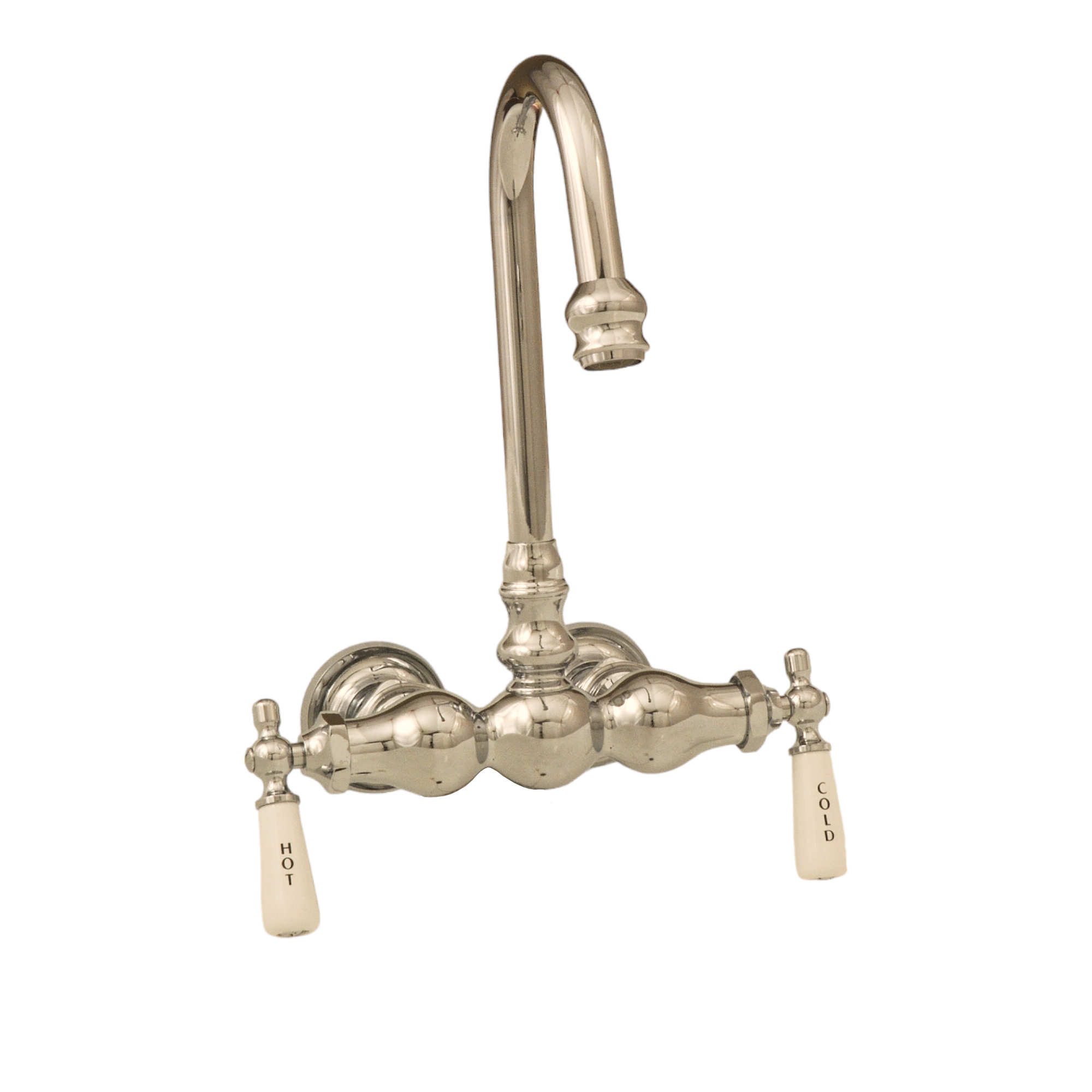 Tub Mount Gooseneck Faucet, 3 Ball P0149-1 | Strom Living Polished Nickel - Tub Fillers