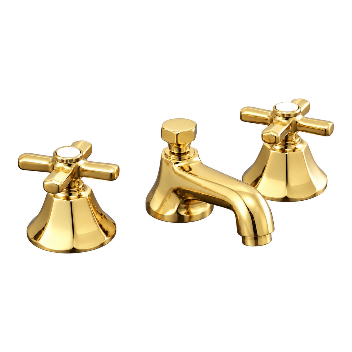 Mississippi Deco Widespread Lav Faucet P0152 in Supercoat Brass / Polished Brass
