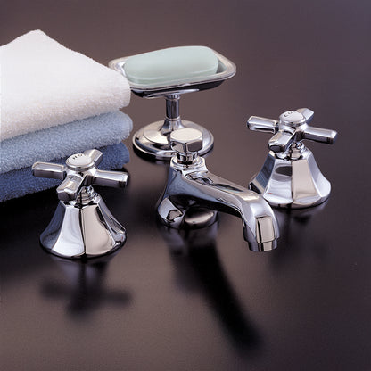 Strom Living Mississippi Deco Widespread Lavatory Faucet with Cross Handles and Pop-up Drain