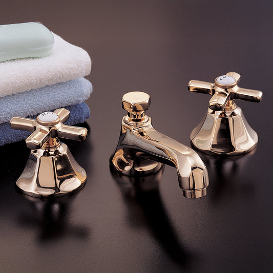 Strom Living Mississippi Deco Widespread Lavatory Faucet with Cross Handles and Pop-up Drain