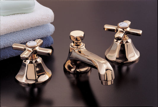 Strom Living Mississippi Deco Widespread Lavatory Faucet with Cross Handles and Pop-up Drain