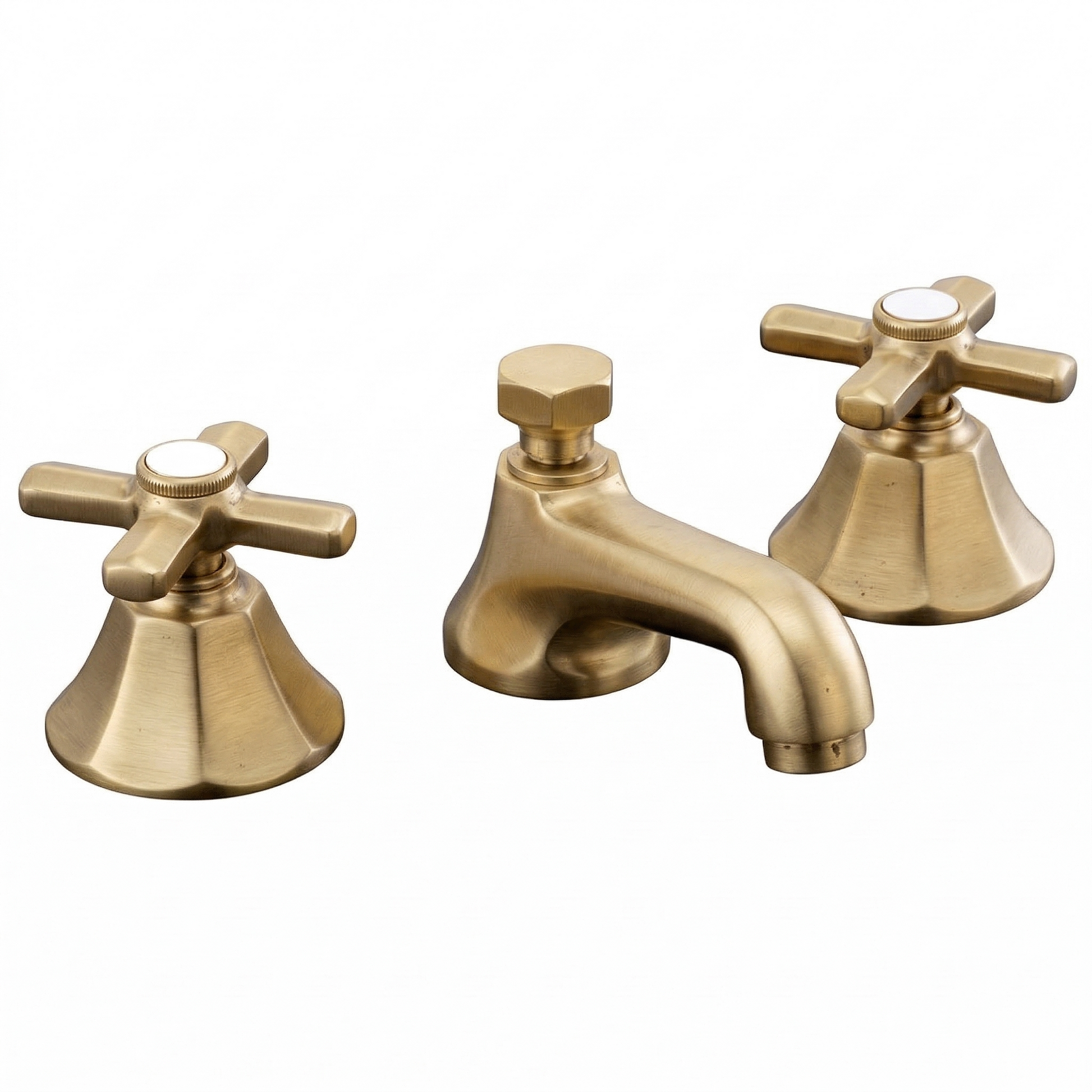 Mississippi Deco Widespread Lav Faucet P0152 | Strom Living Satin Brass - Bathroom Faucets