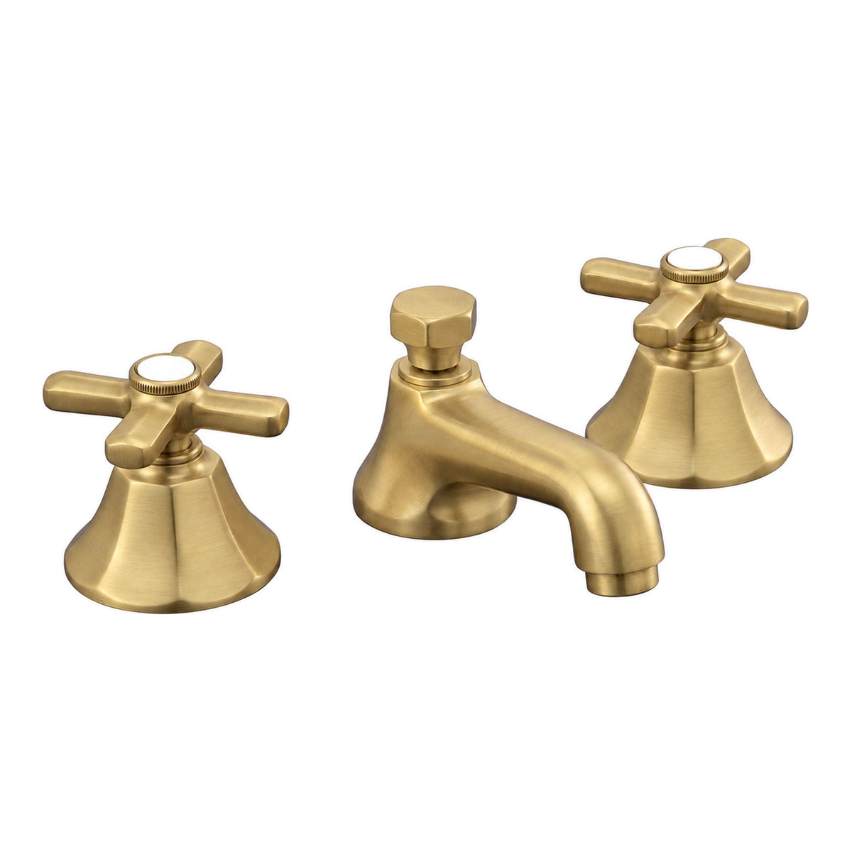 Mississippi Deco Widespread Lav Faucet P0152 in Satin Brass