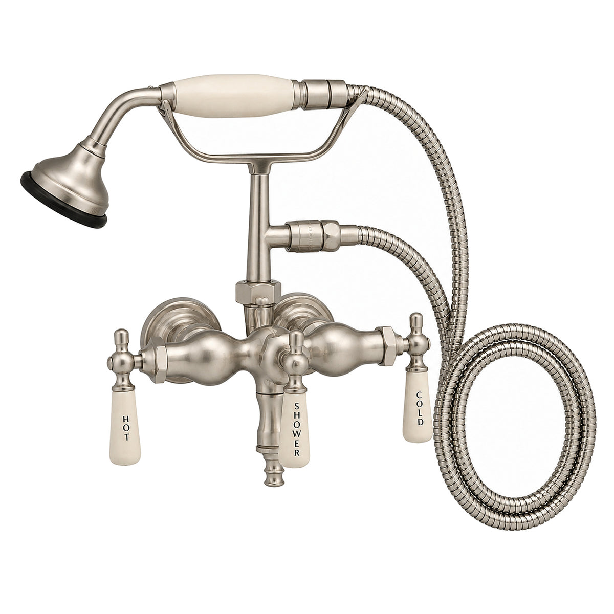 Tub Mount Faucet with Handheld Shower P0154 | Strom Living Matte Nickel - Tub Fillers