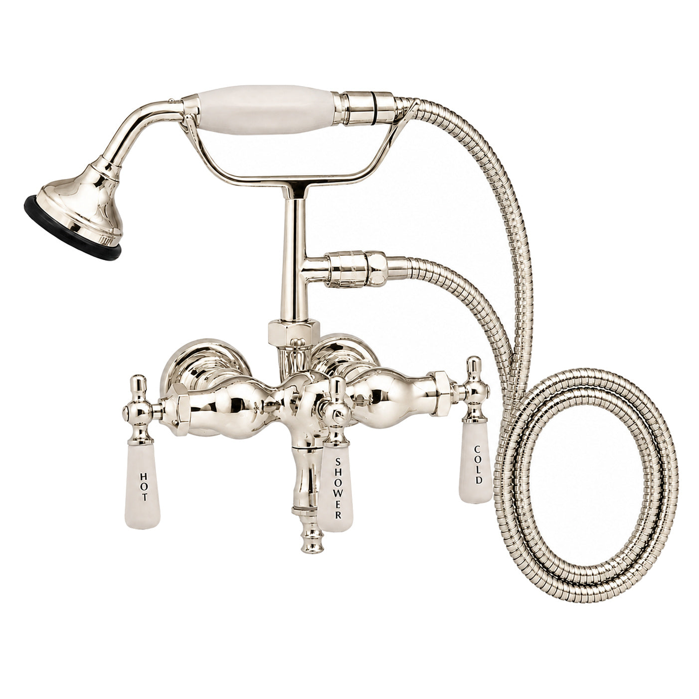 Tub Mount Faucet with Handheld Shower P0154 | Strom Living Polished Nickel - Tub Fillers