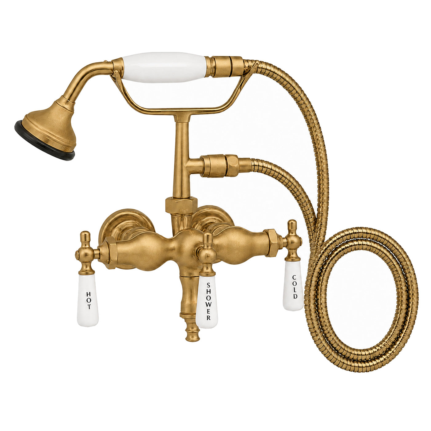 Tub Mount Faucet with Handheld Shower P0154 | Strom Living Raw Brass - Tub Fillers