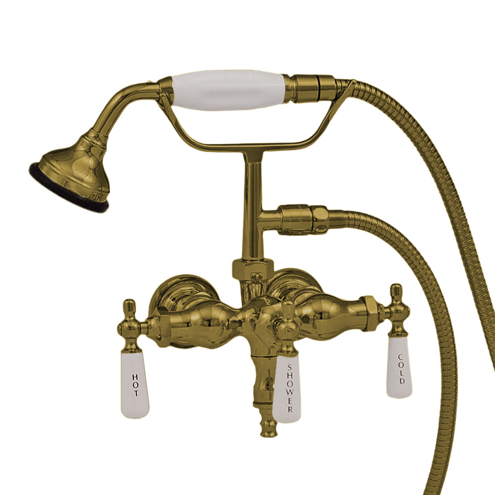 Tub Mount Faucet with Handheld Shower P0154 | Strom Living Supercoat Brass - Tub Fillers