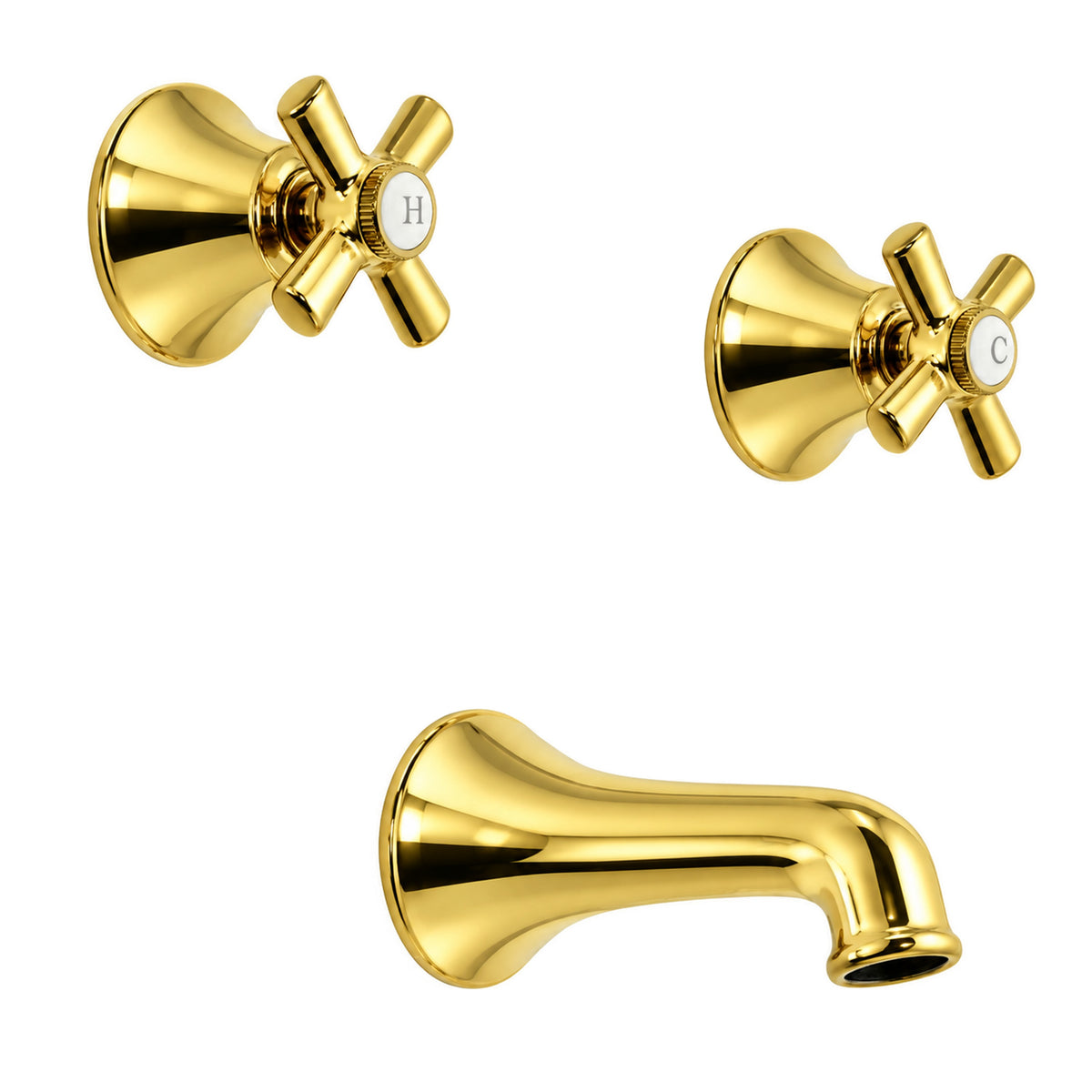 Mississippi In-Wall Tub Filler with 6" Spout P0157 in Supercoat Brass / Polished Brass