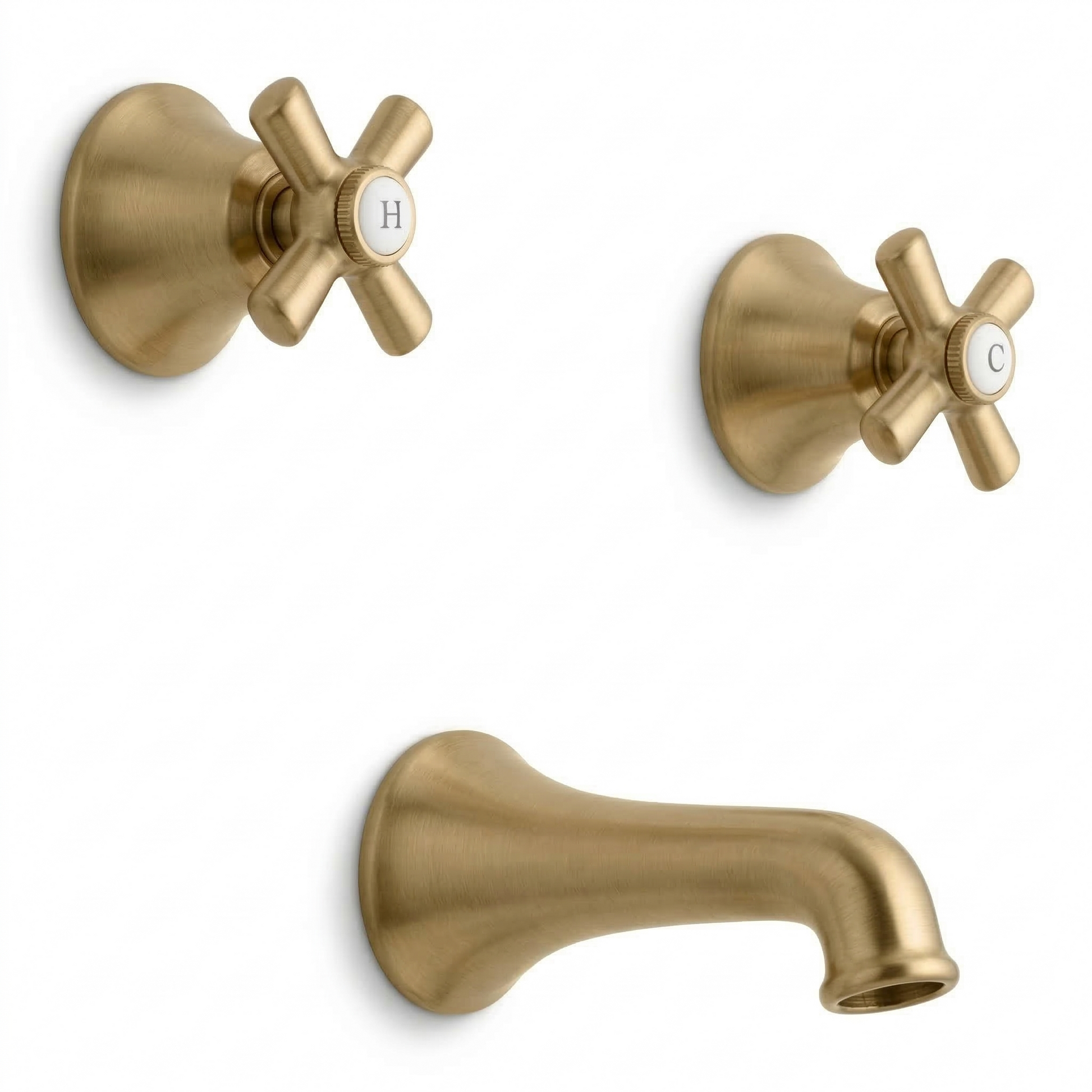 Mississippi In-Wall Tub Filler with 6" Spout P0157 | Strom Living Satin Brass - Showers