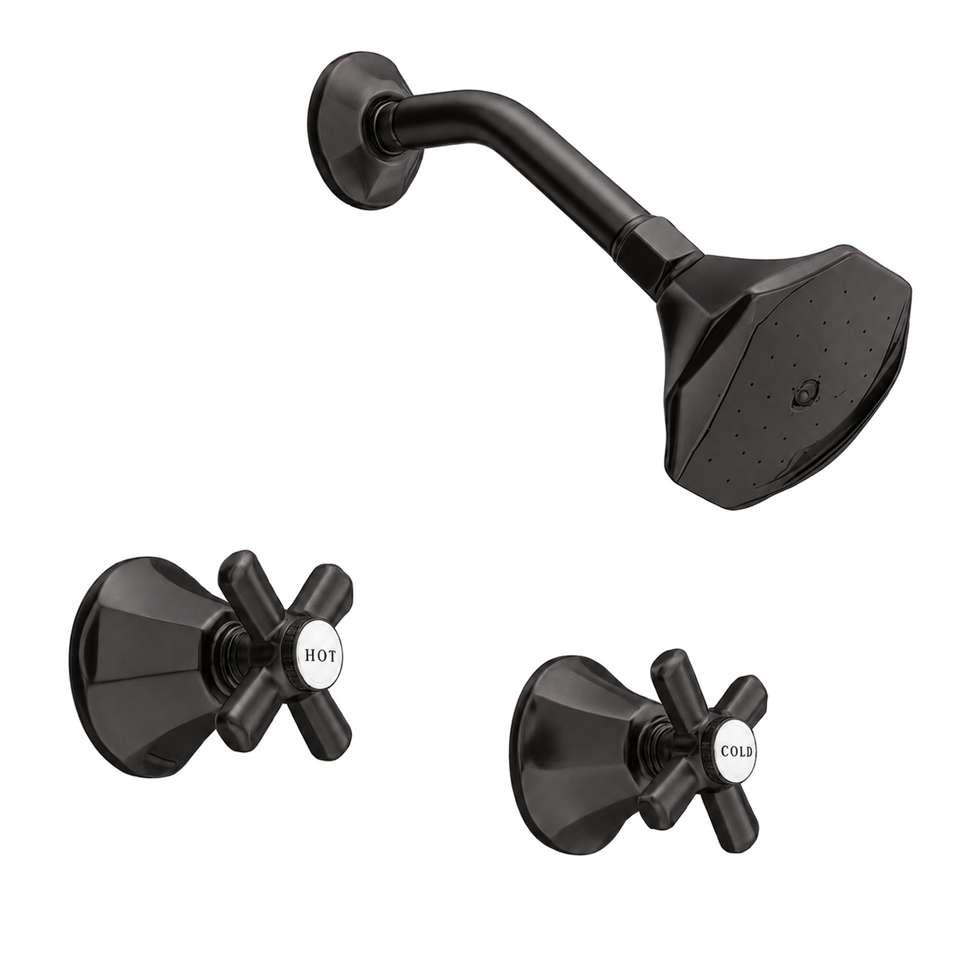 Mississippi In-Wall Tub Filler Set Cross Handles P0158 | Strom Living Satin Black - Showers