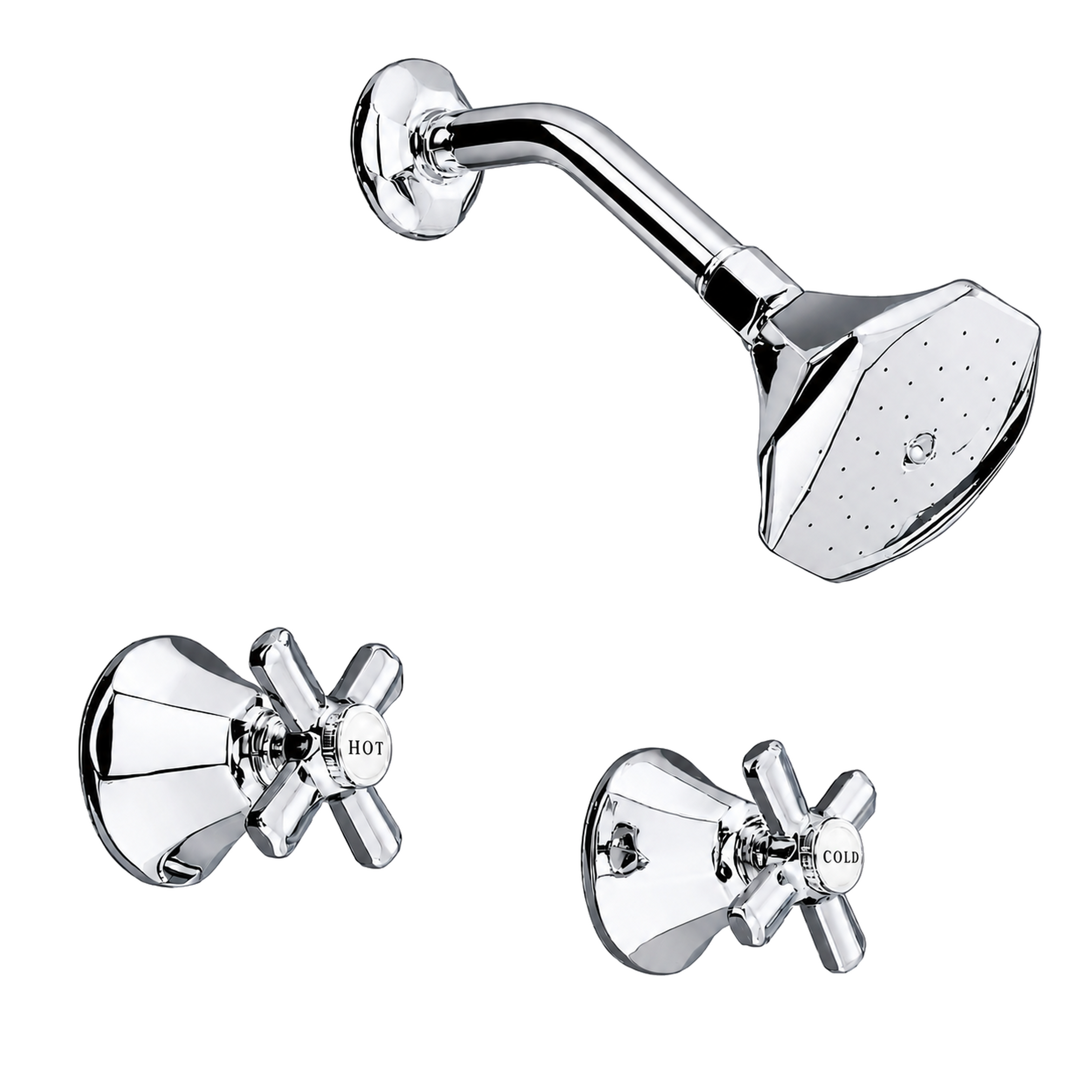 Mississippi In-Wall Tub Filler Set Cross Handles P0158 | Strom Living Chrome - Showers