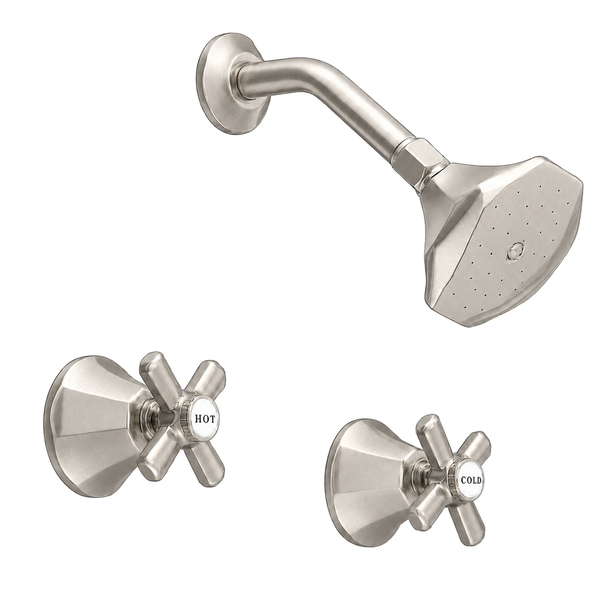 Mississippi In-Wall Tub Filler Set Cross Handles P0158 | Strom Living Matte Nickel - Showers