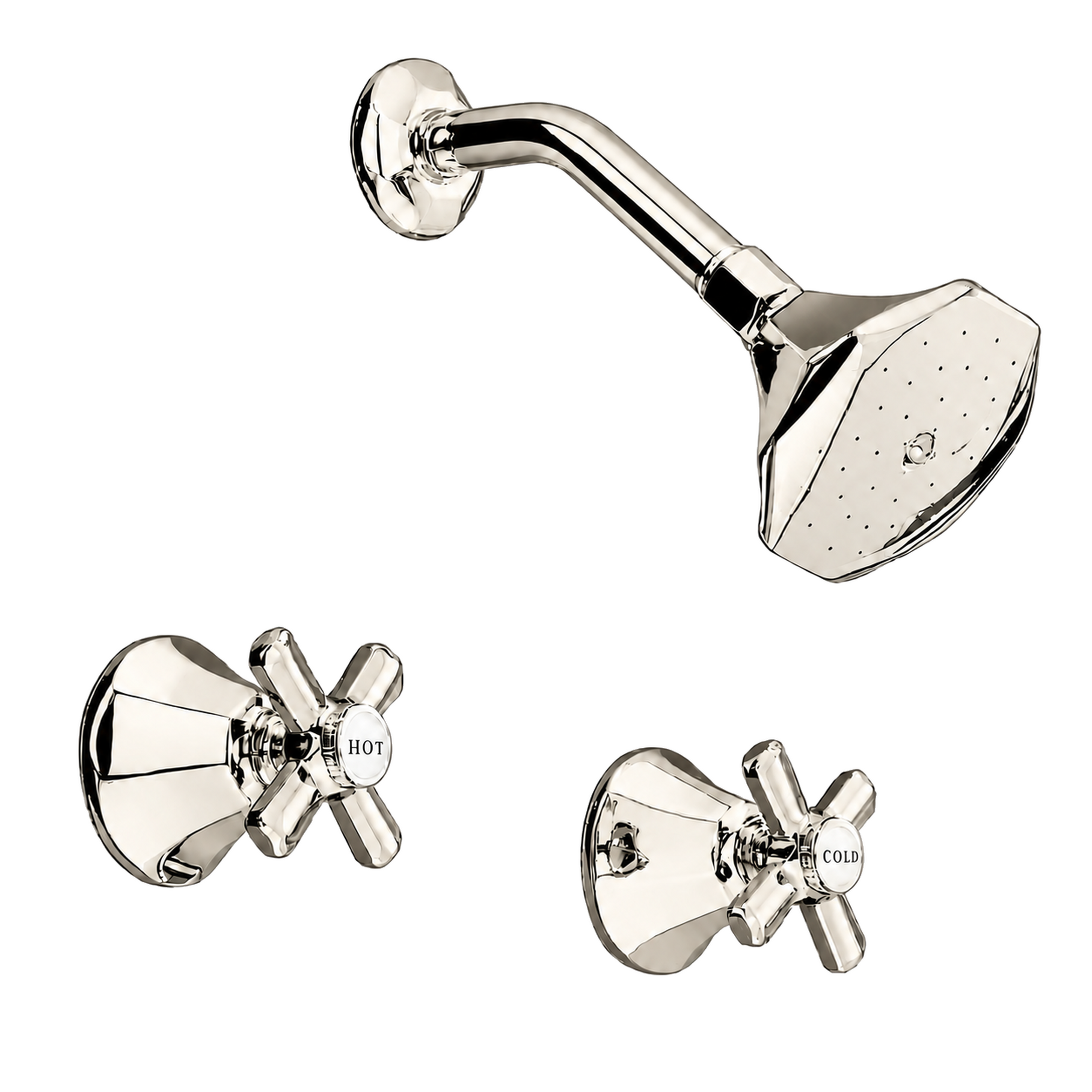 Mississippi In-Wall Tub Filler Set Cross Handles P0158 | Strom Living Polished Nickel - Showers