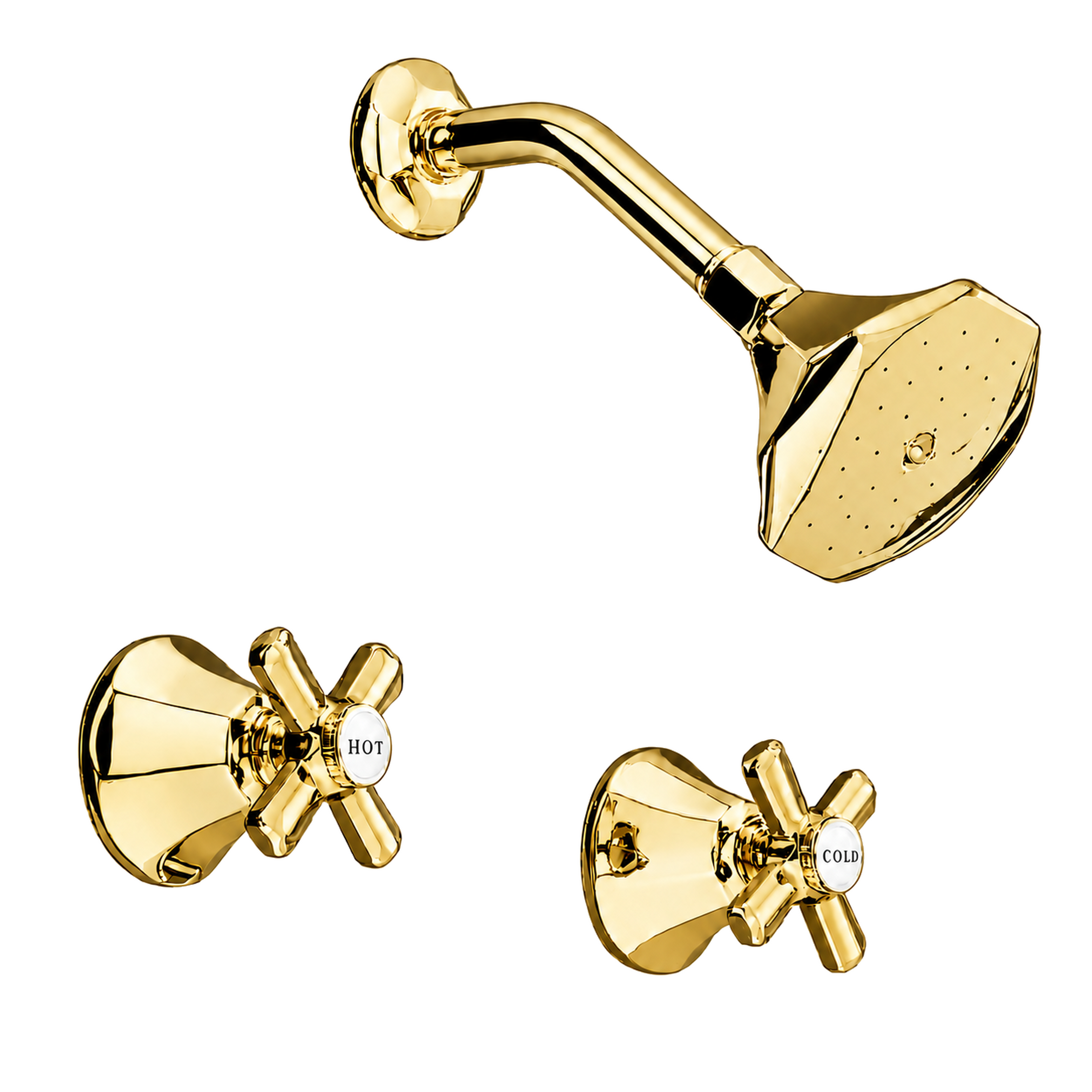 Mississippi In-Wall Tub Filler Set Cross Handles P0158 | Strom Living Polished Brass - Showers