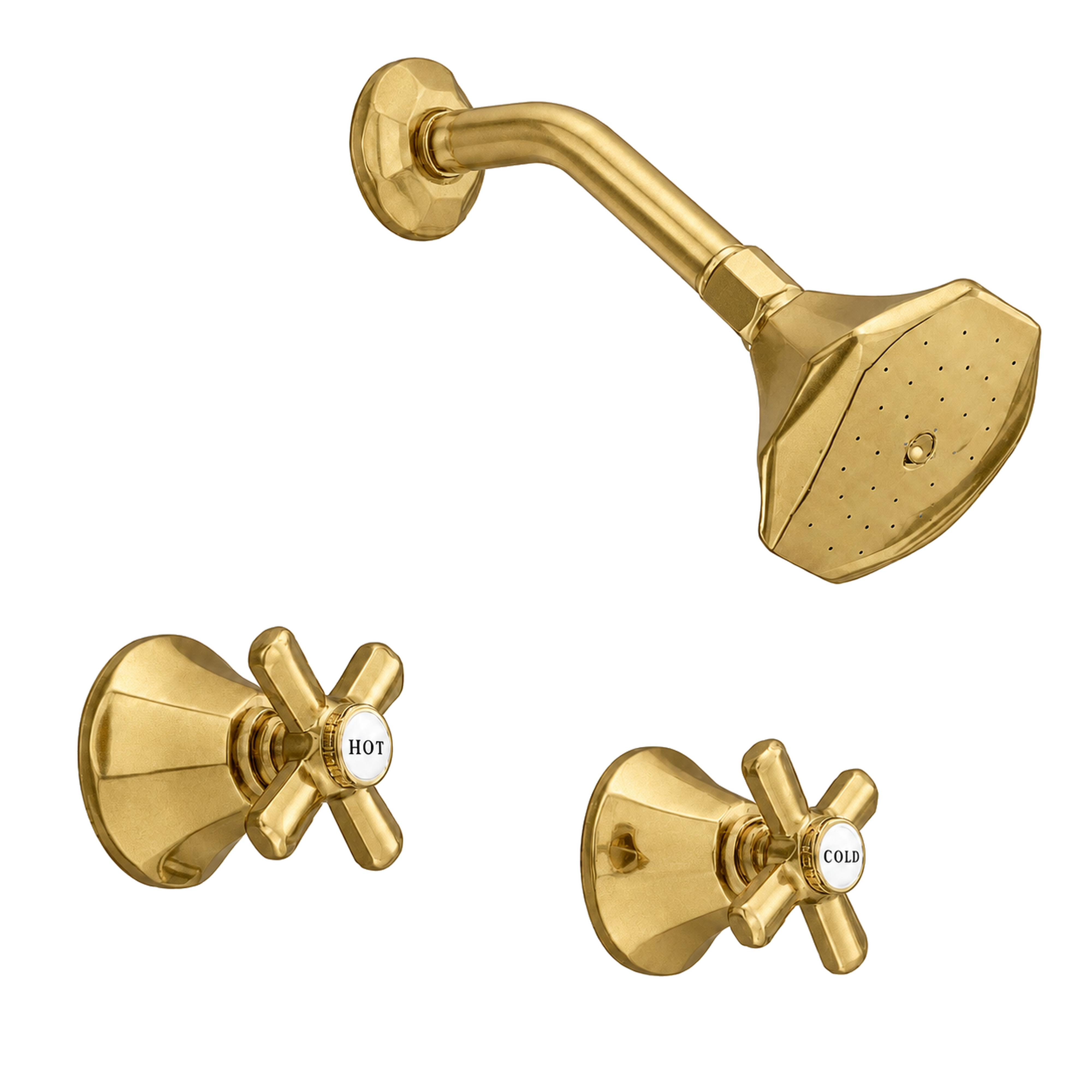 Mississippi In-Wall Tub Filler Set Cross Handles P0158 | Strom Living Raw Brass - Showers