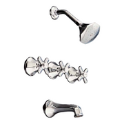 Mississippi In-Wall Shower Set With Metal Cross Handle/8" Centers and Spout P0158 | Strom Living