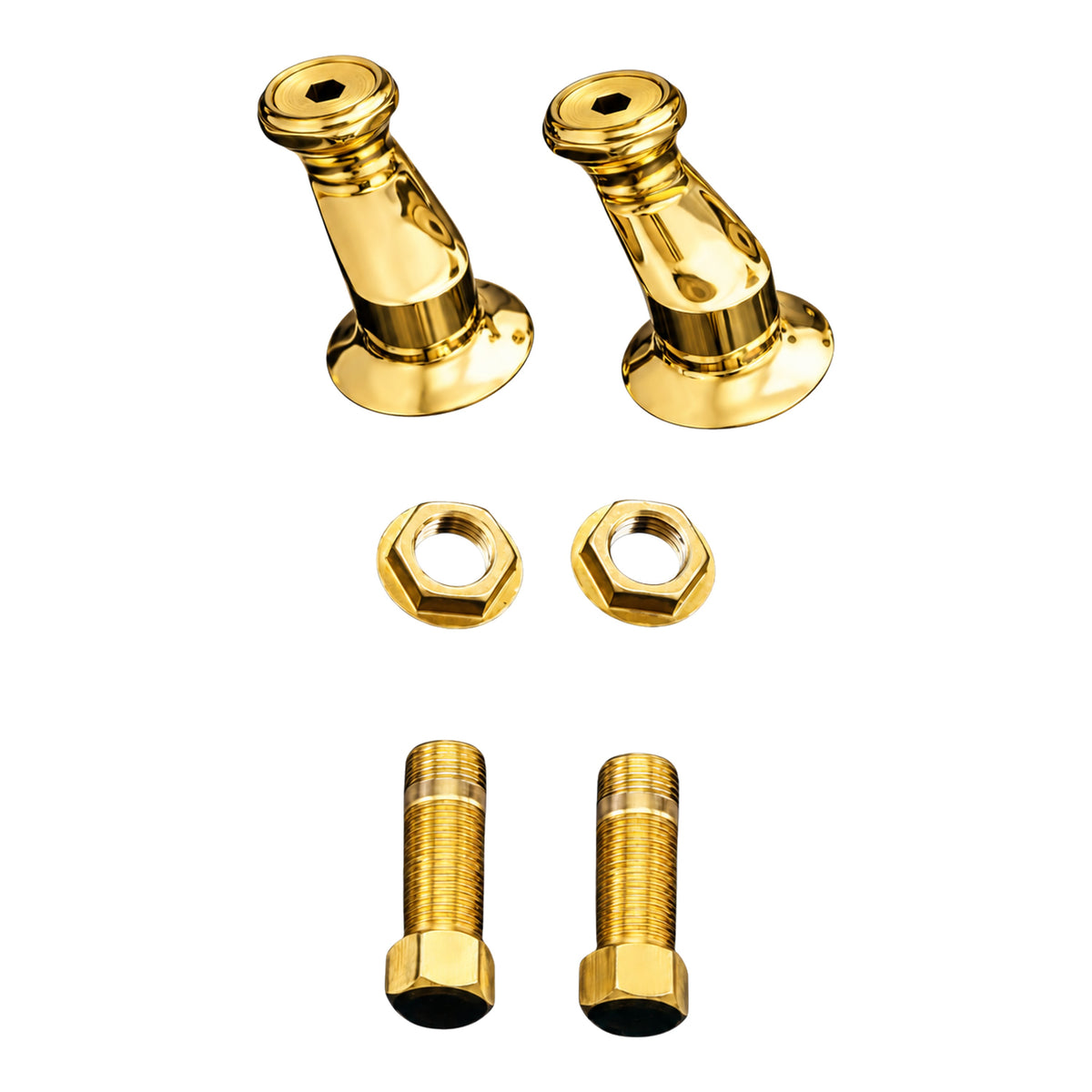 Modified Swing Arm Couplers P0166 in Supercoat Brass / Polished Brass