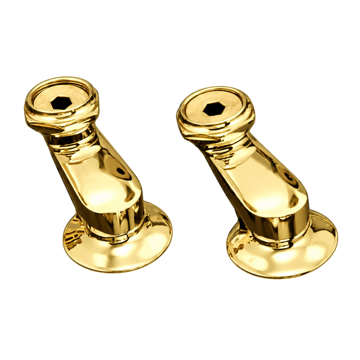 Modified Swing Arm Couplers P0166 in Supercoat Brass / Polished Brass