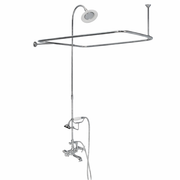 Tub Mount Enclosure Shower Set with Handheld Shower and Adjustable Center 45" x 25" Faucet Body P0168 | Strom Living