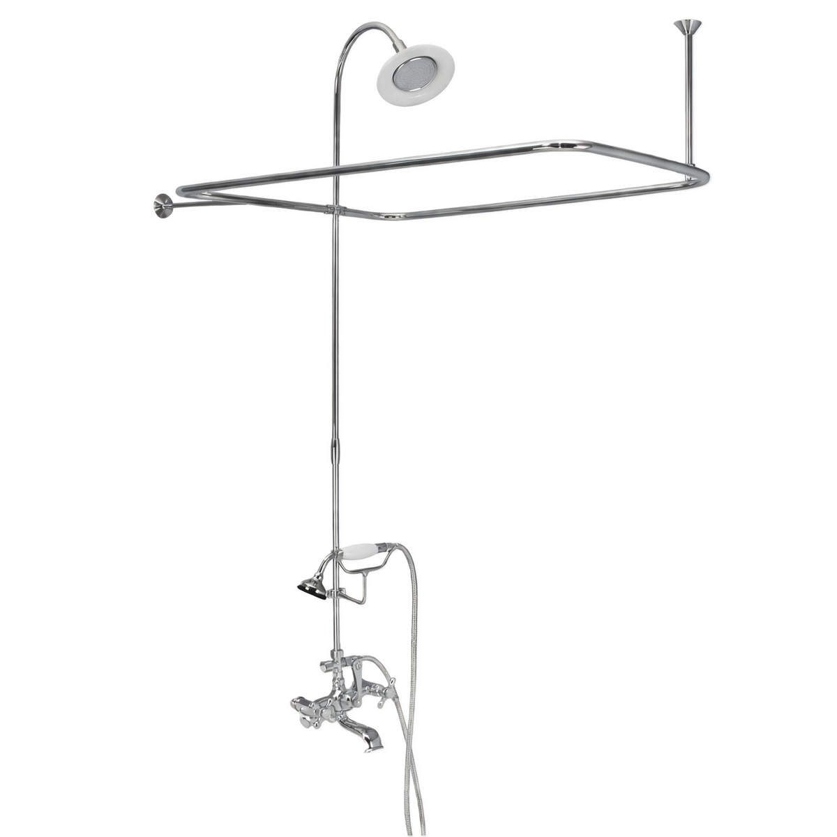 Clawfoot Tub Enclosure Shower Set with Hand Shower P0168 | Strom Living Chrome 4" OD) Enclosure - Showers