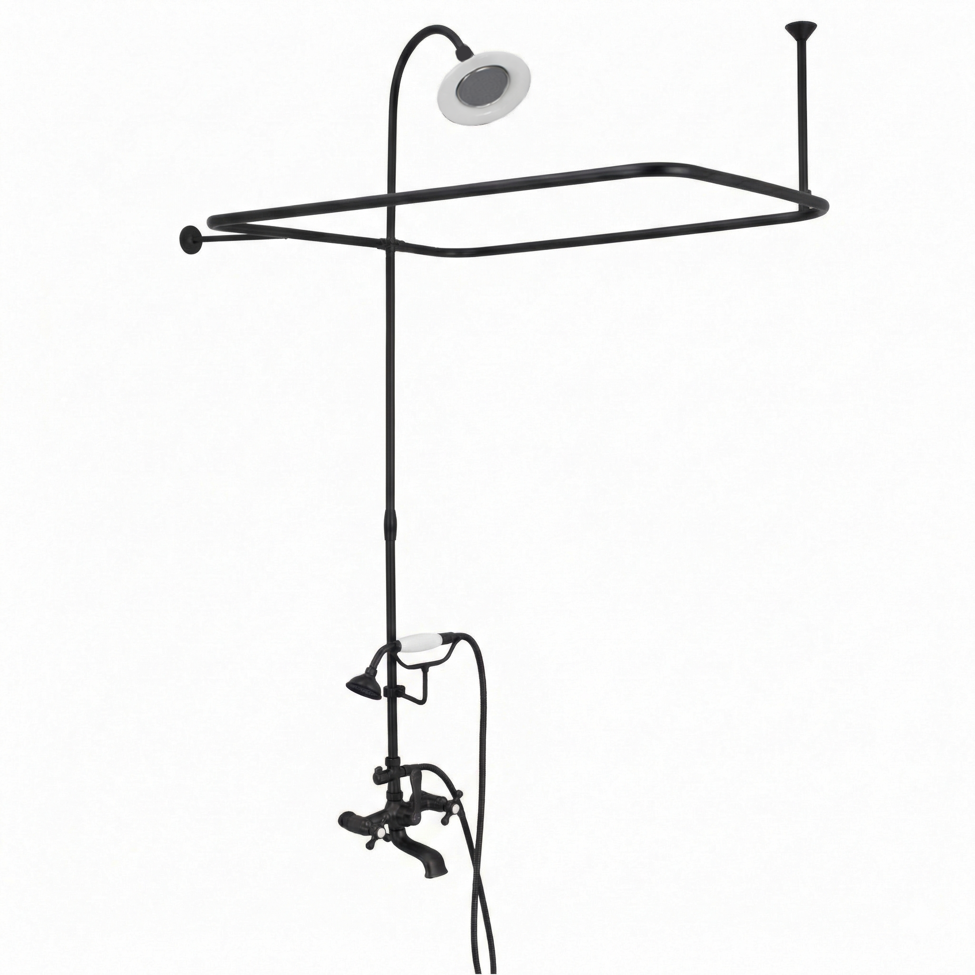Clawfoot Tub Enclosure Shower Set with Hand Shower P0168 | Strom Living Oil Rubbed Bronze 4" OD) Enclosure - Showers