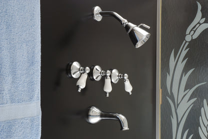 Strom Living Sacramento Wall Shower Set With Cross Handle /9" Centers and 2.5" Shower Nipple