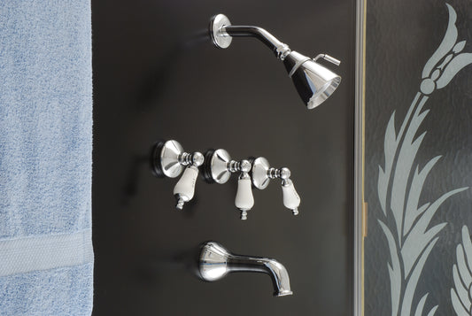Strom Living Sacramento Wall Shower Set With Cross Handle /9" Centers and 2.5" Shower Nipple