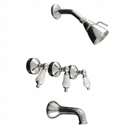 Sacramento In-Wall Shower Set With Cross Handle /9" Centers and 2.5" Shower Nipple P0177 | Strom Living