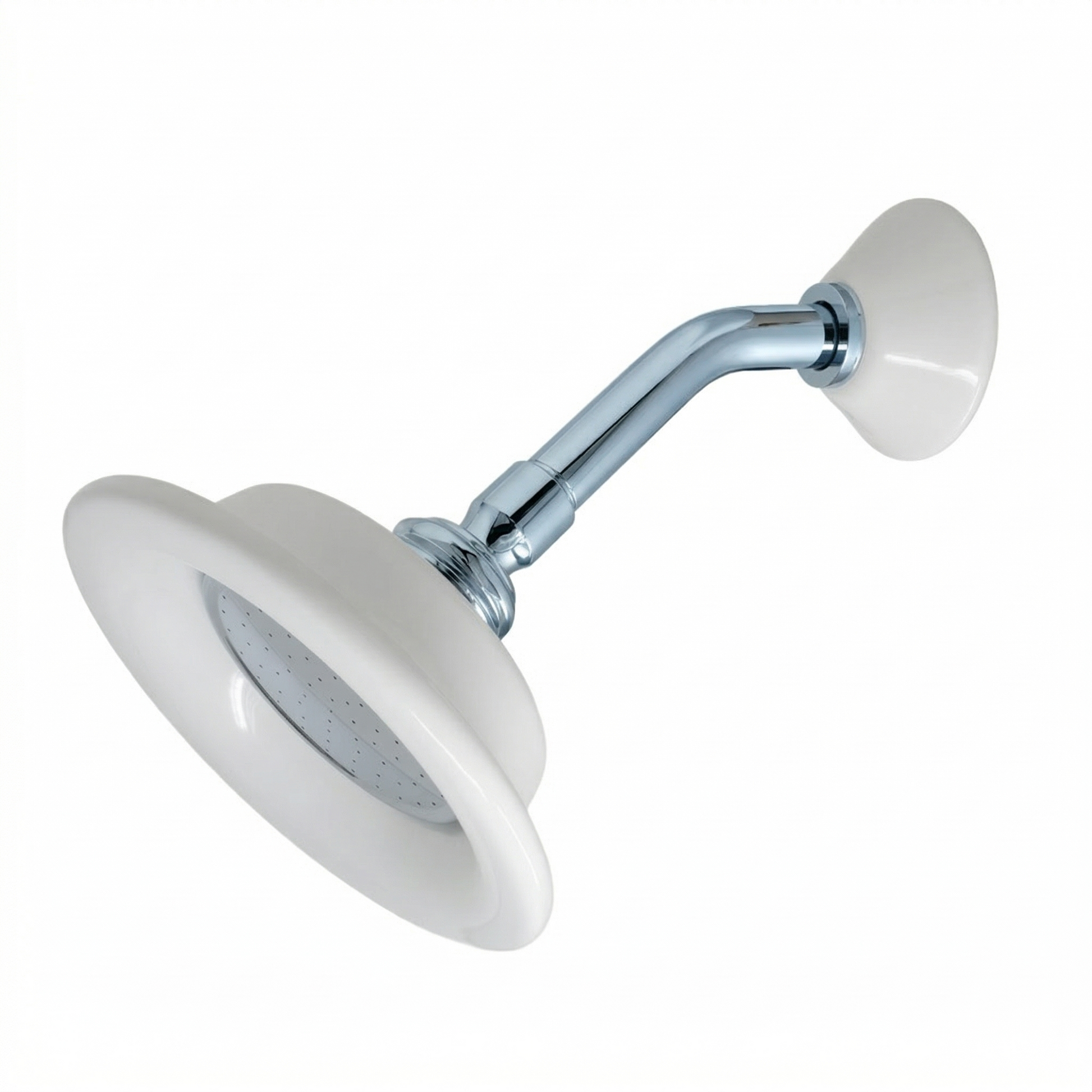 Strom Living Shower Head Porcelain Sunflower with 3.50 Diameter Chrome - Shower Components