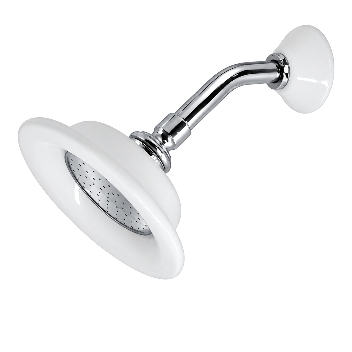Strom Living Shower Head Porcelain Sunflower with 3.50 Diameter in Chrome