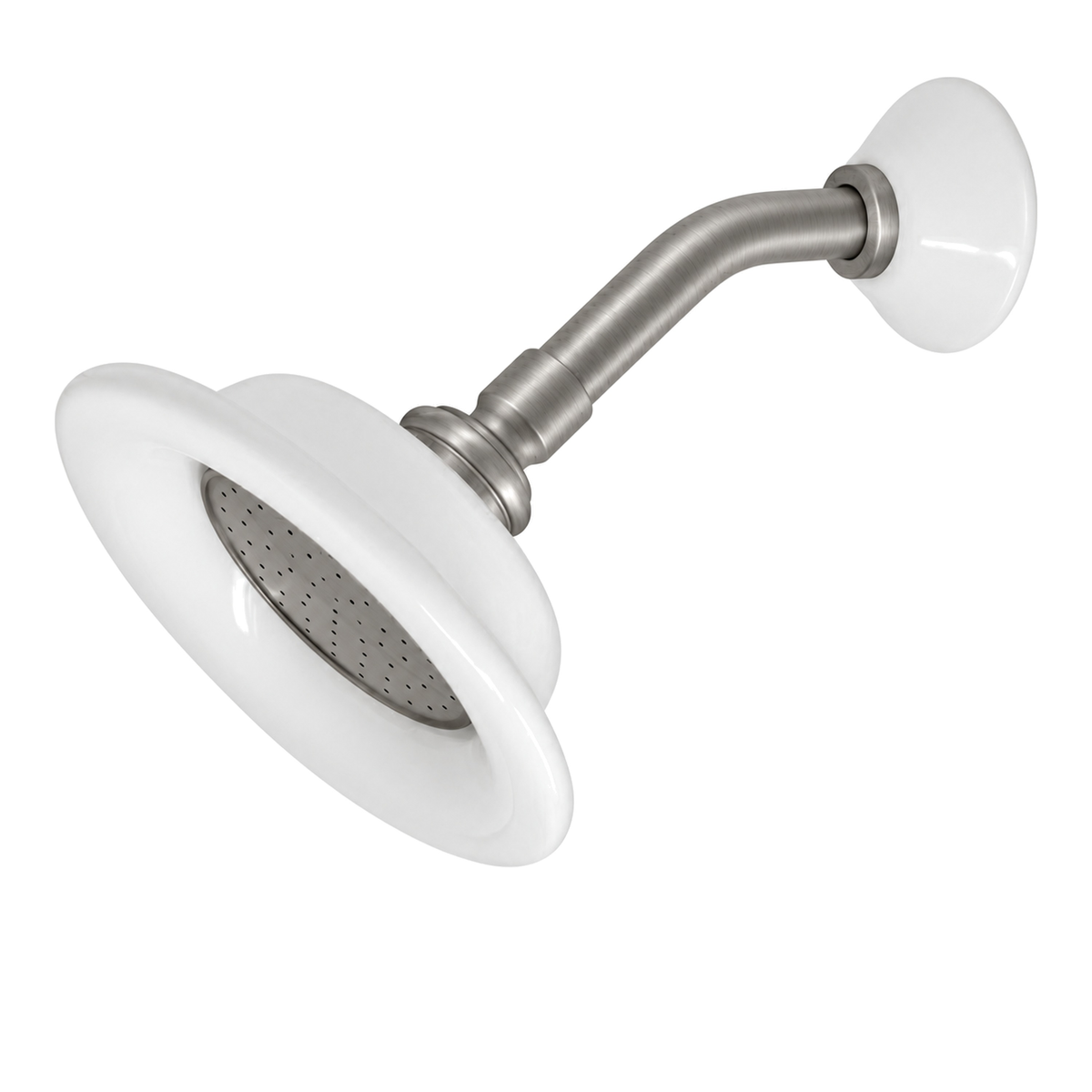 Strom Living Shower Head Porcelain Sunflower with 3.50 Diameter in Matte Nickel