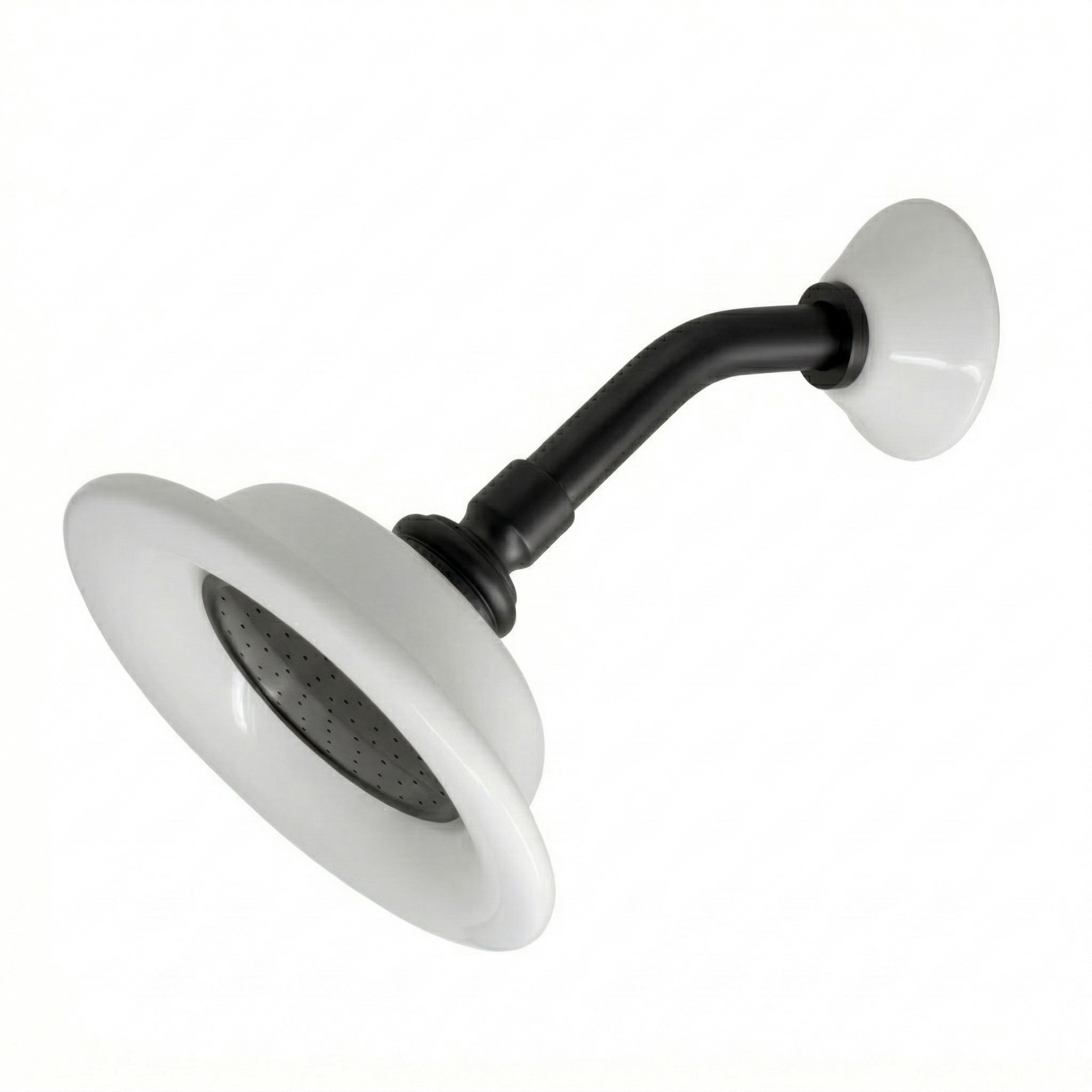 Strom Living Shower Head Porcelain Sunflower with 3.50 Diameter Oil Rubbed Bronze - Shower Components