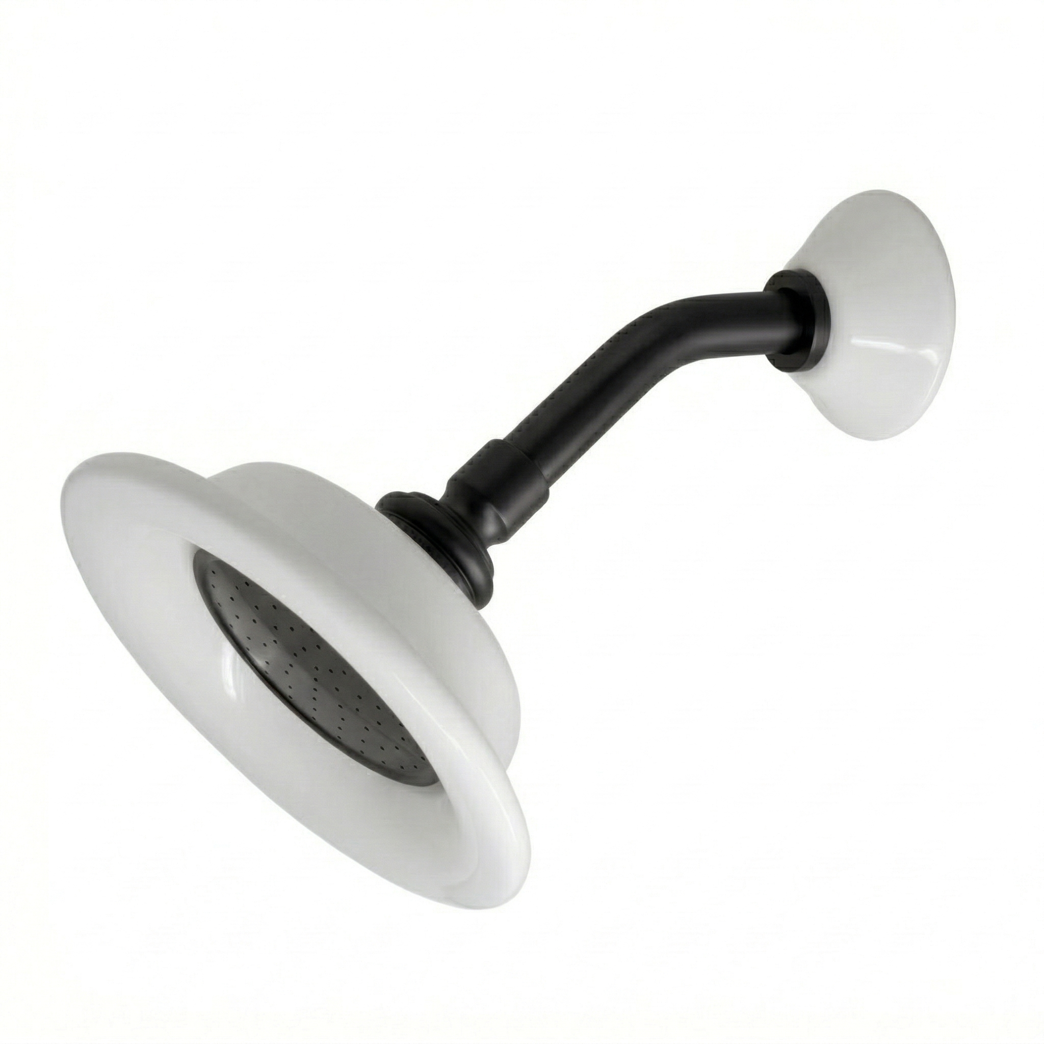 Strom Living Shower Head Porcelain Sunflower with 3.50 Diameter Oil Rubbed Bronze - Shower Components