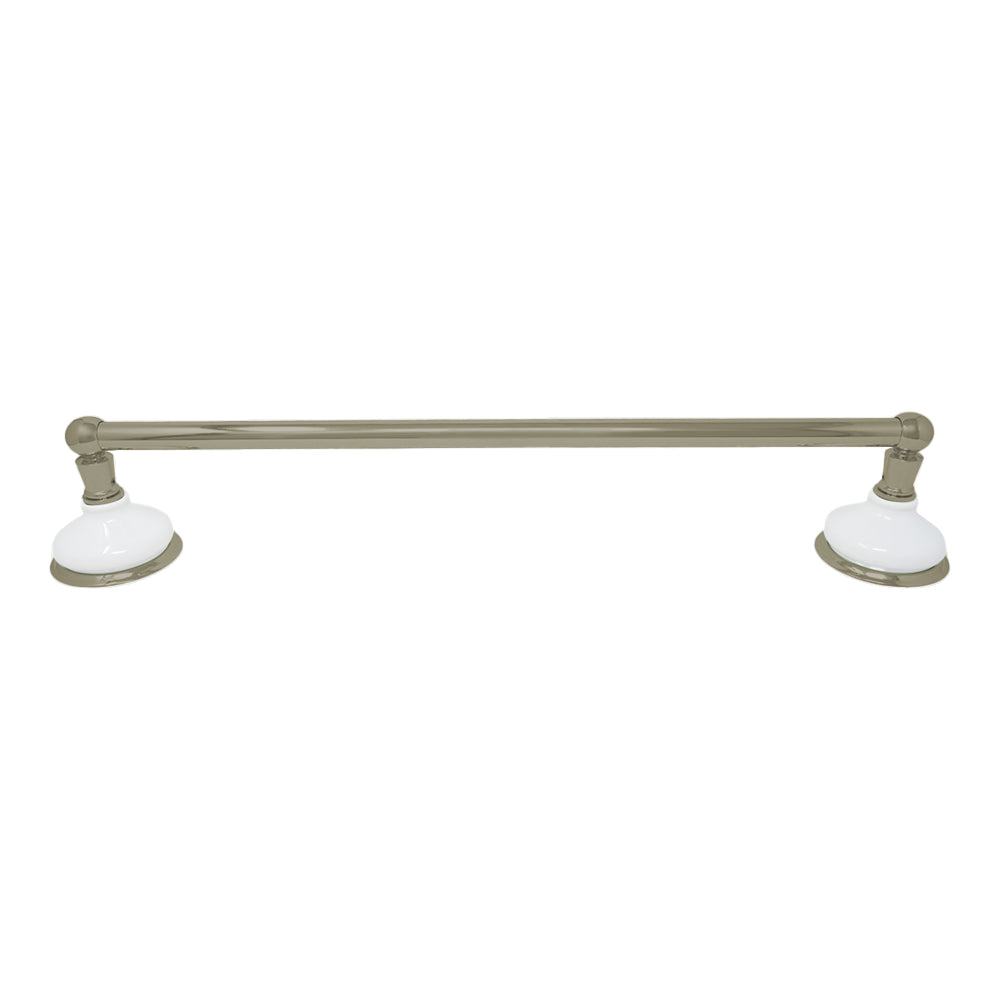 Porcelain Vintage Style Wall Mount Towel Bar, Solid Brass and Brackets P0181 | Strom Living